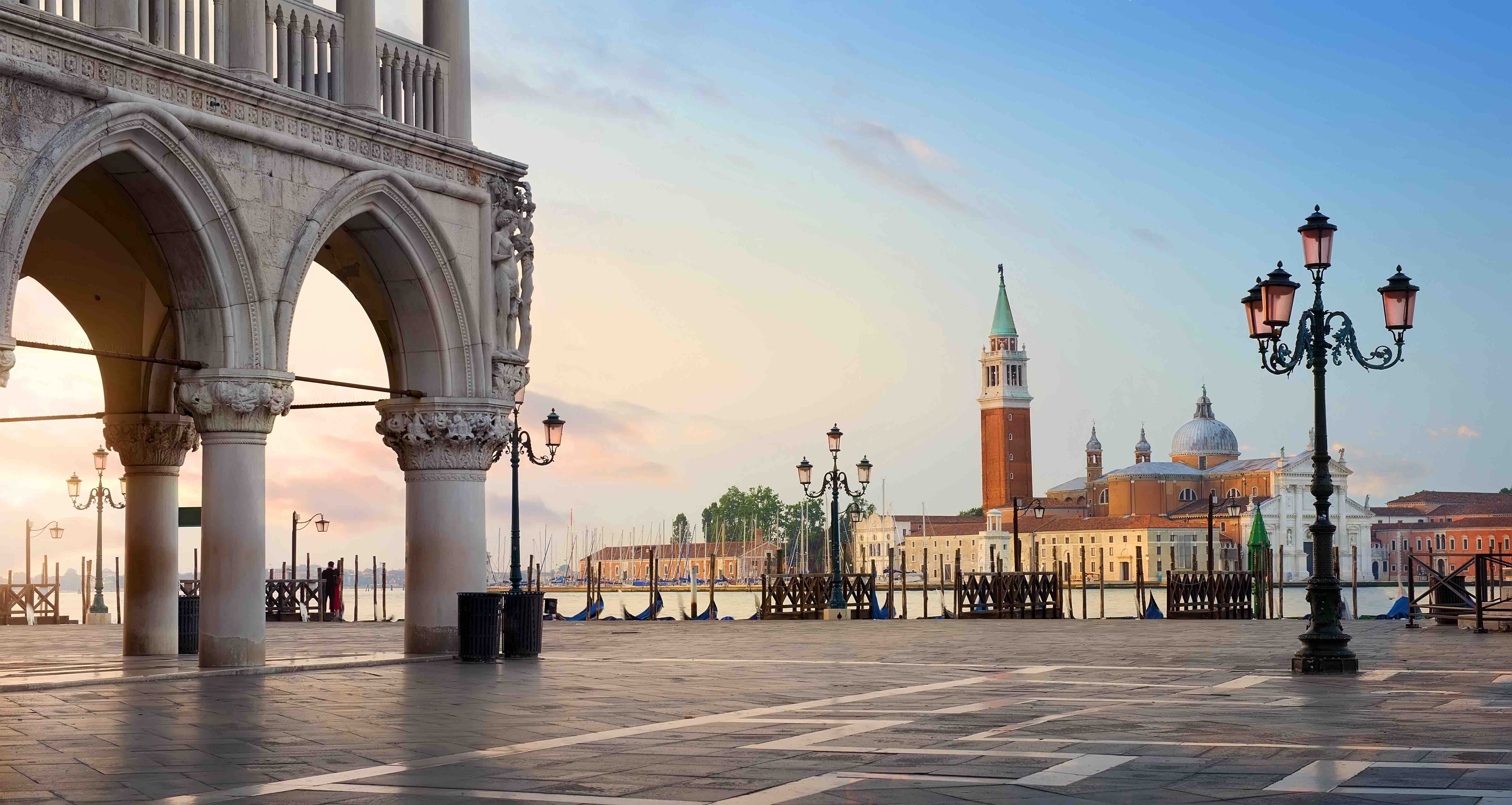 Sunrise over San Marco square in Venice, Italy