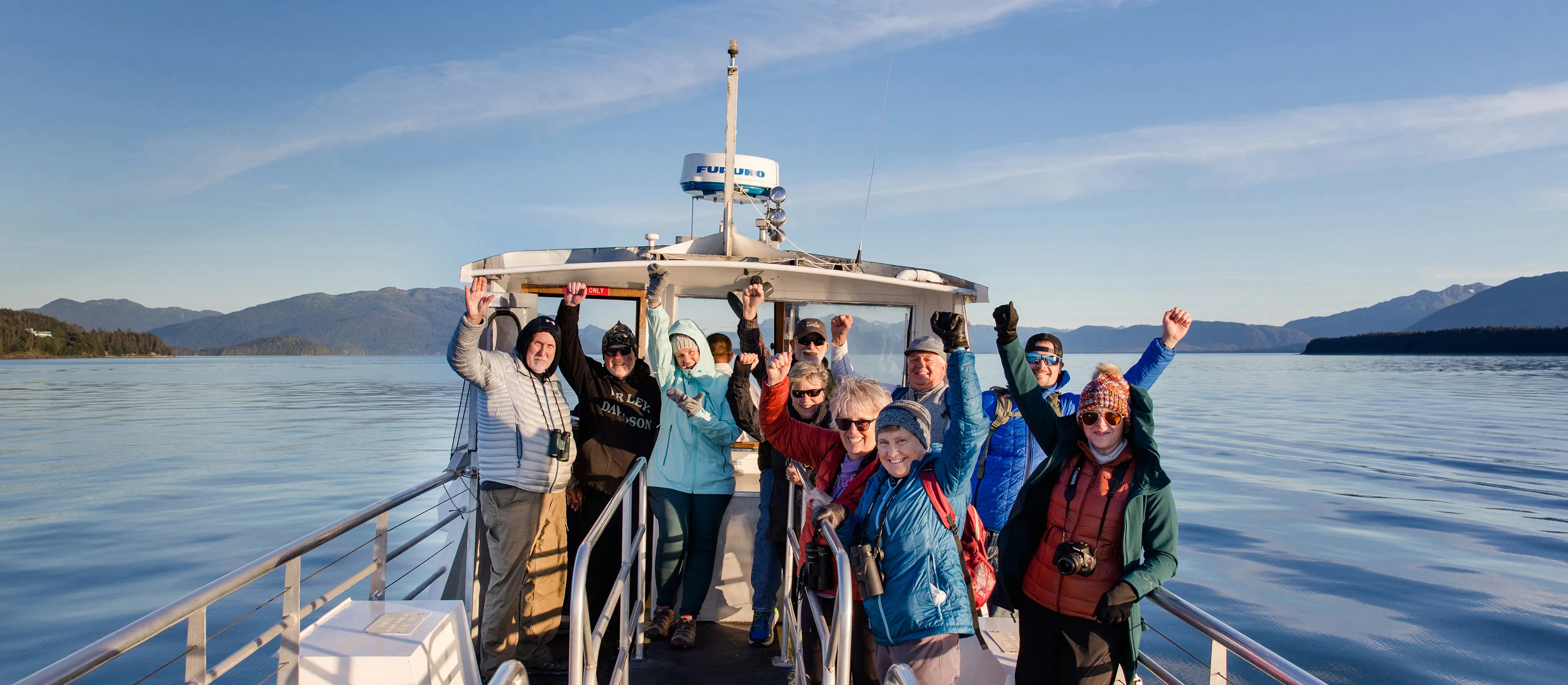 People on a boat in Alaska