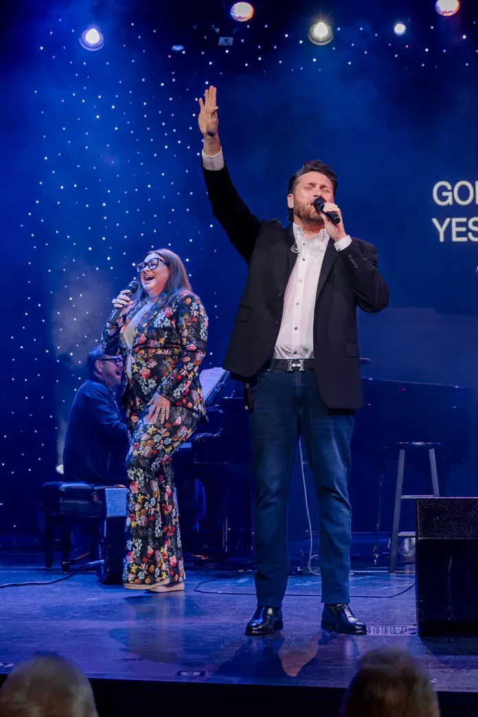 Singers on a stage