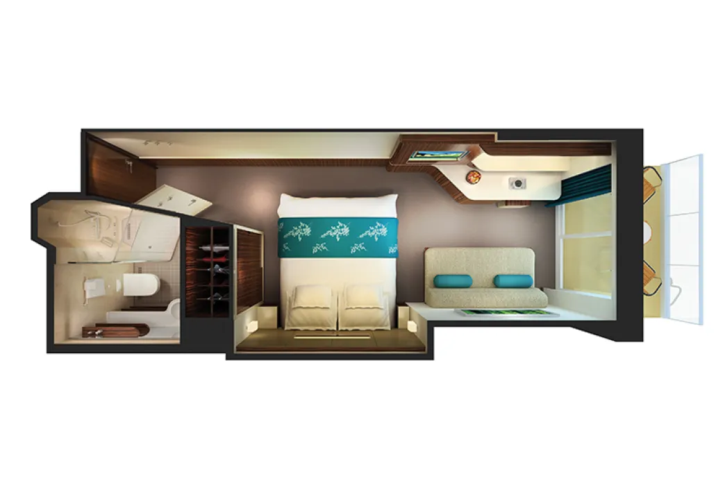Norwegian Cruise Line Breakaway - Balcony floor plan