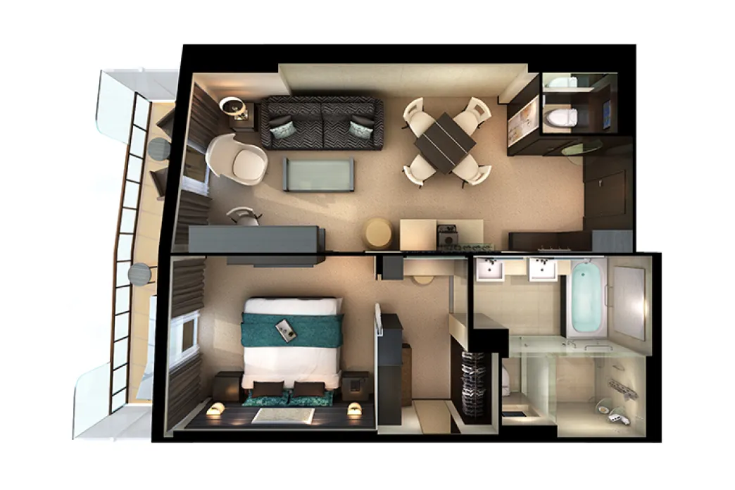 Norwegian Cruise Line Breakaway - The Haven Deluxe Owner's Suite floor plan