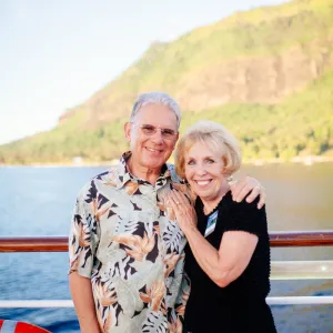 couple on boat in hawaii