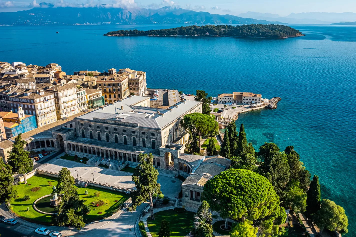 Aerial view of Corfu, Greece