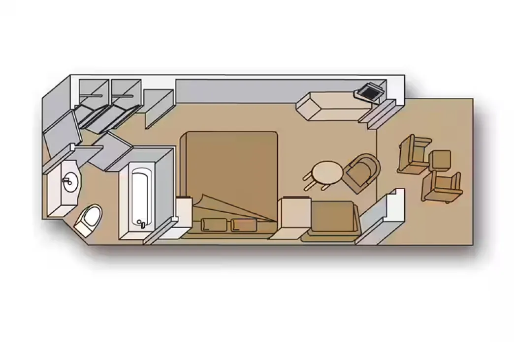 Holland America Zuiderdam - Verandah Suite floor plan