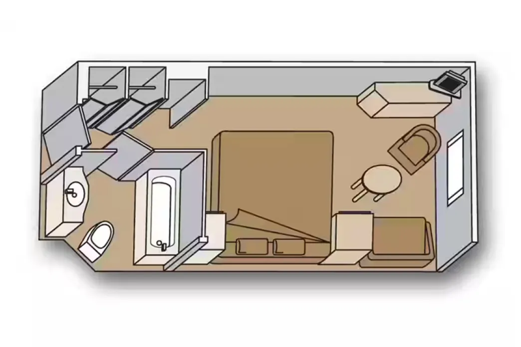 Holland America Line Eurodam - Ocean View stateroom floorplan