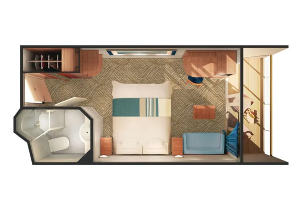 Norwegian Cruise Line's Pride of America - Balcony floor plan