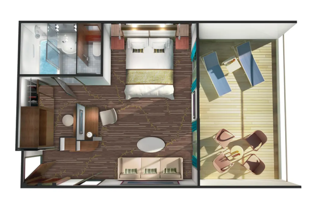 Norwegian Cruise Line's Pride of America - Penthouse Large Balcony suite floor plan